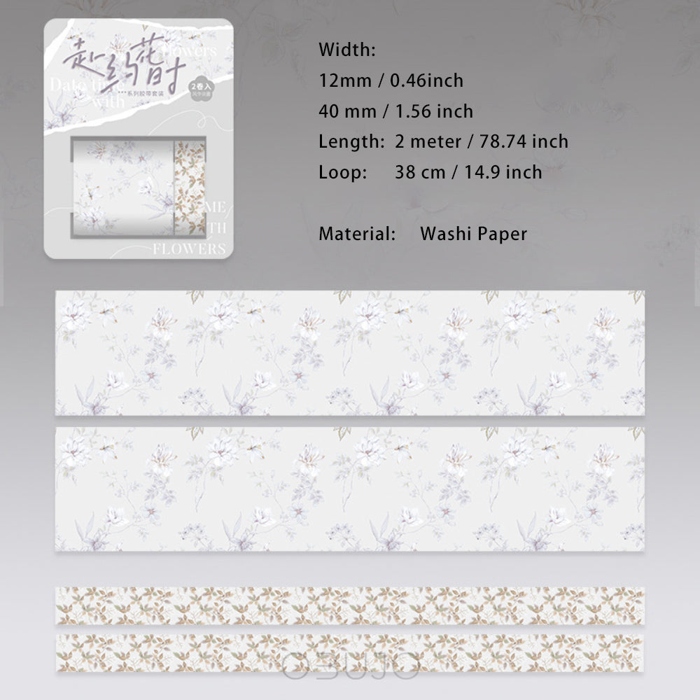 2 Rolls Floral Washi Tape Set FYHS