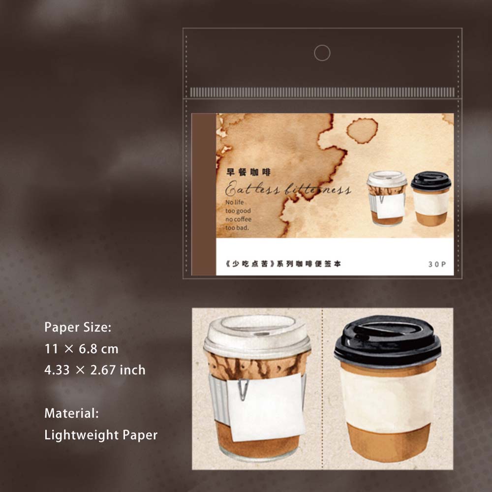 30 Sheets Coffee Theme Notepad Paper SCDK