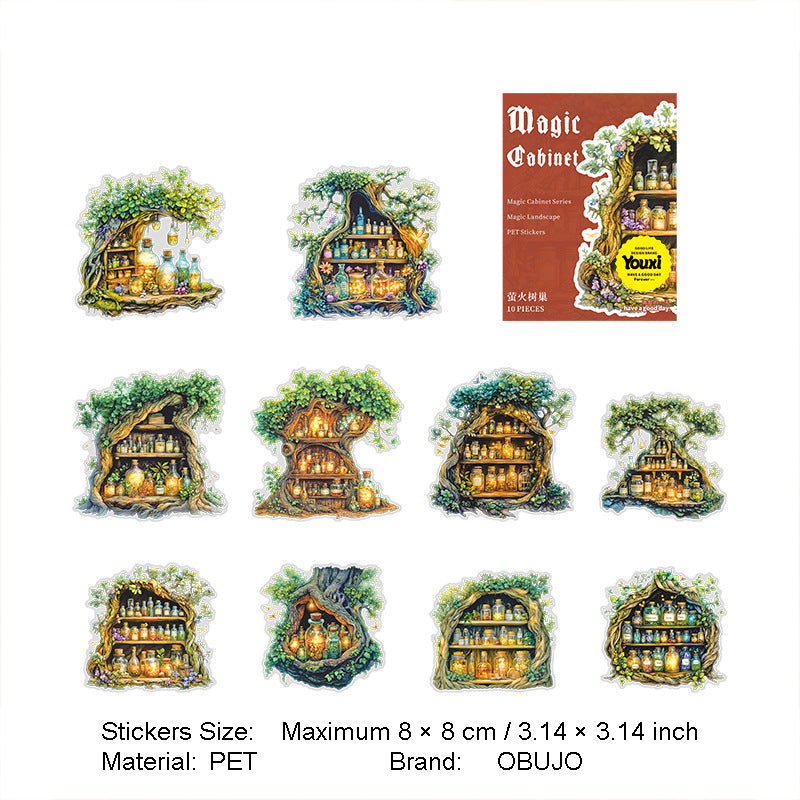 10 Pcs Magic Shelf PET Stickers MFGZ