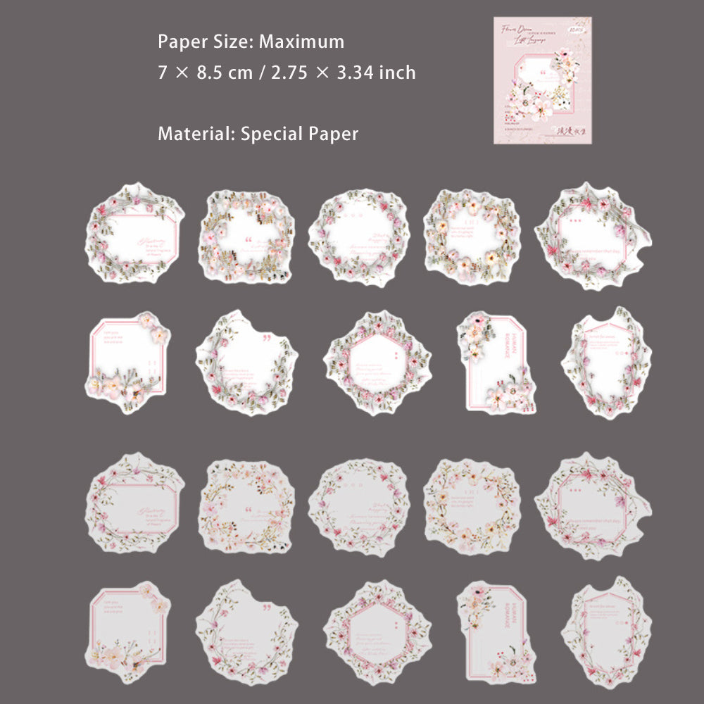 20 Pcs Floral Notepad Paper HMQY