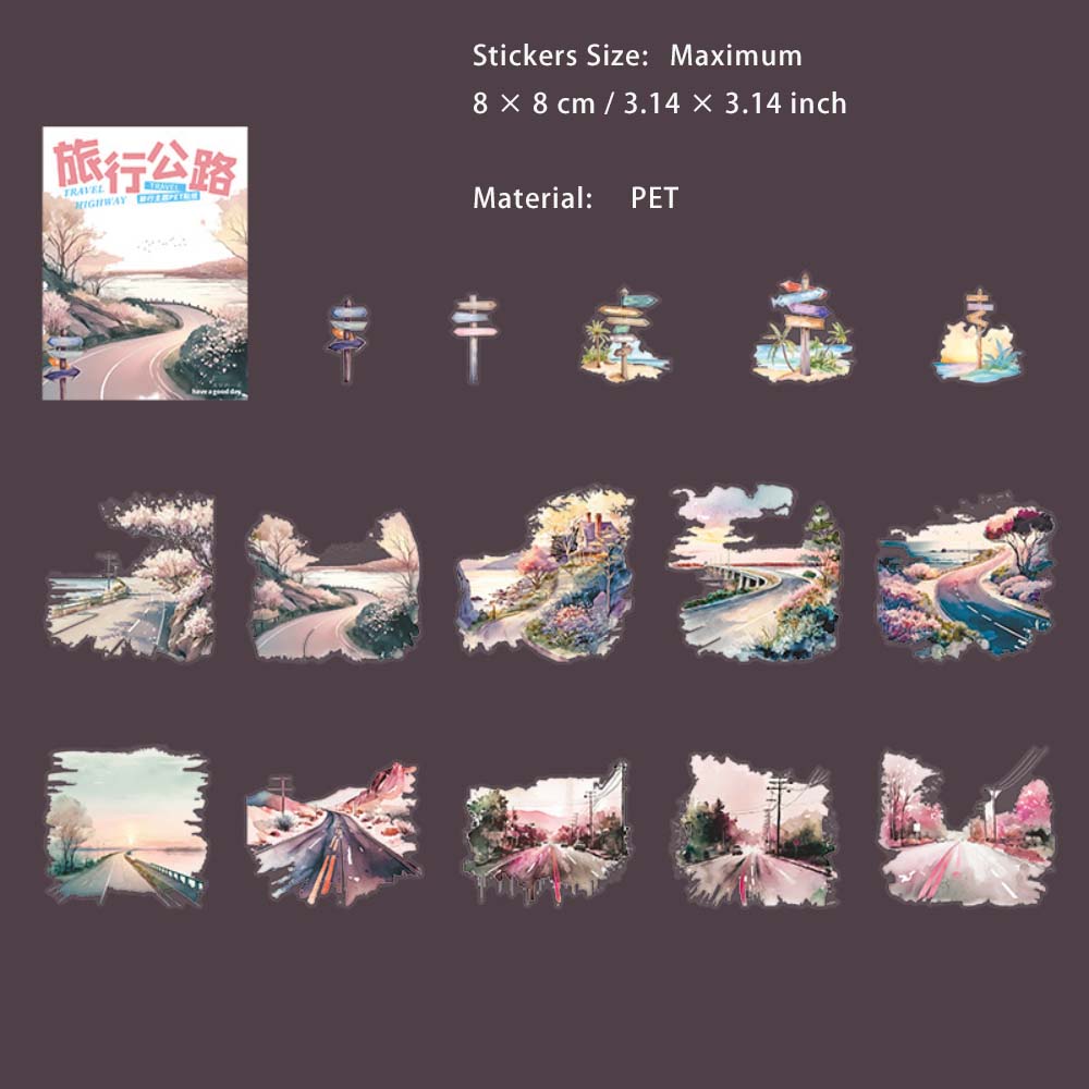 30 Pcs Seasonal Travel PET Stickers LXGL