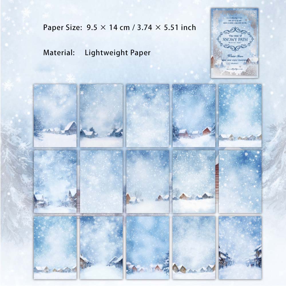 30 Pcs Snow Theme Scrapbook Paper XJXJ