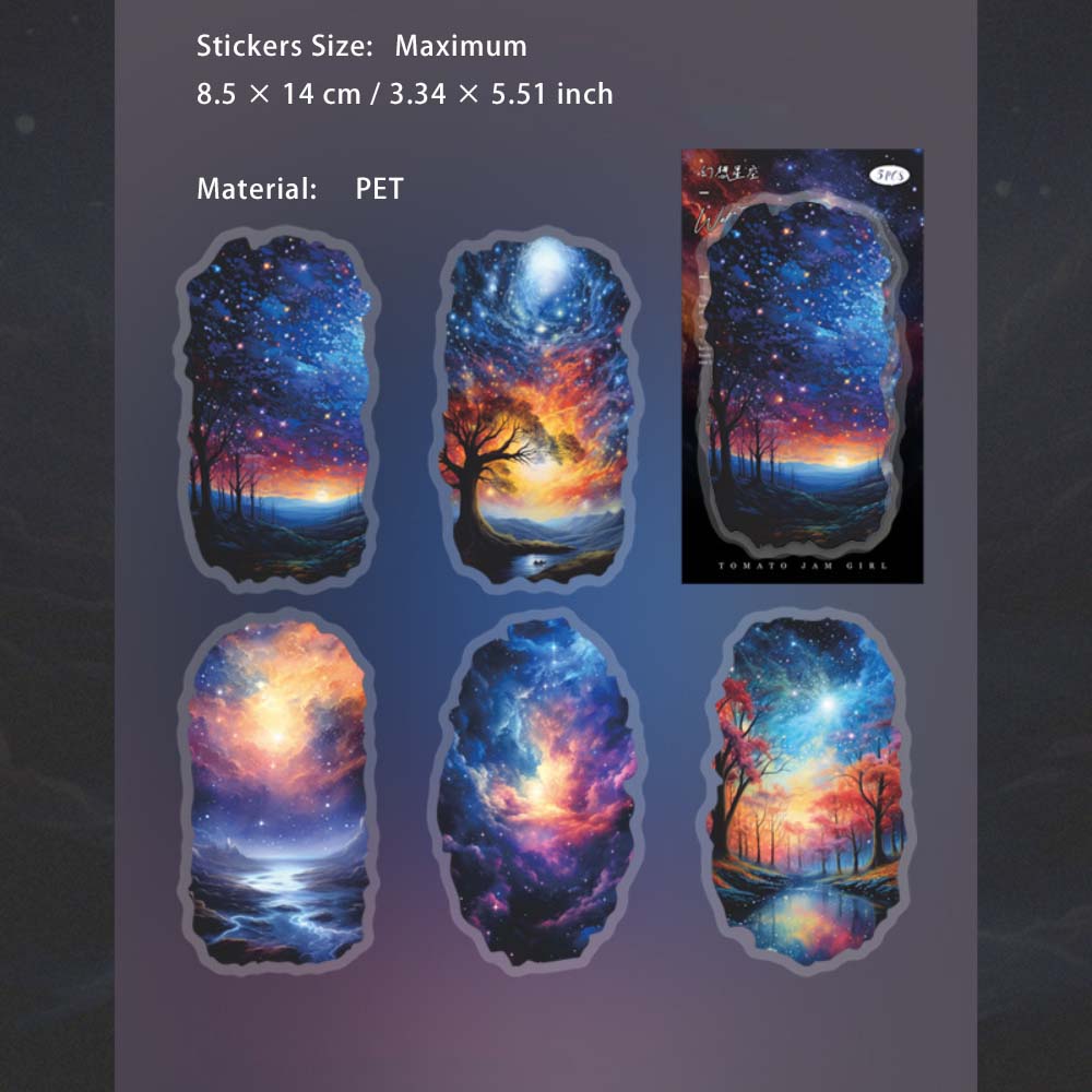 5 Pcs Fantasy PET Stickers CCHJ