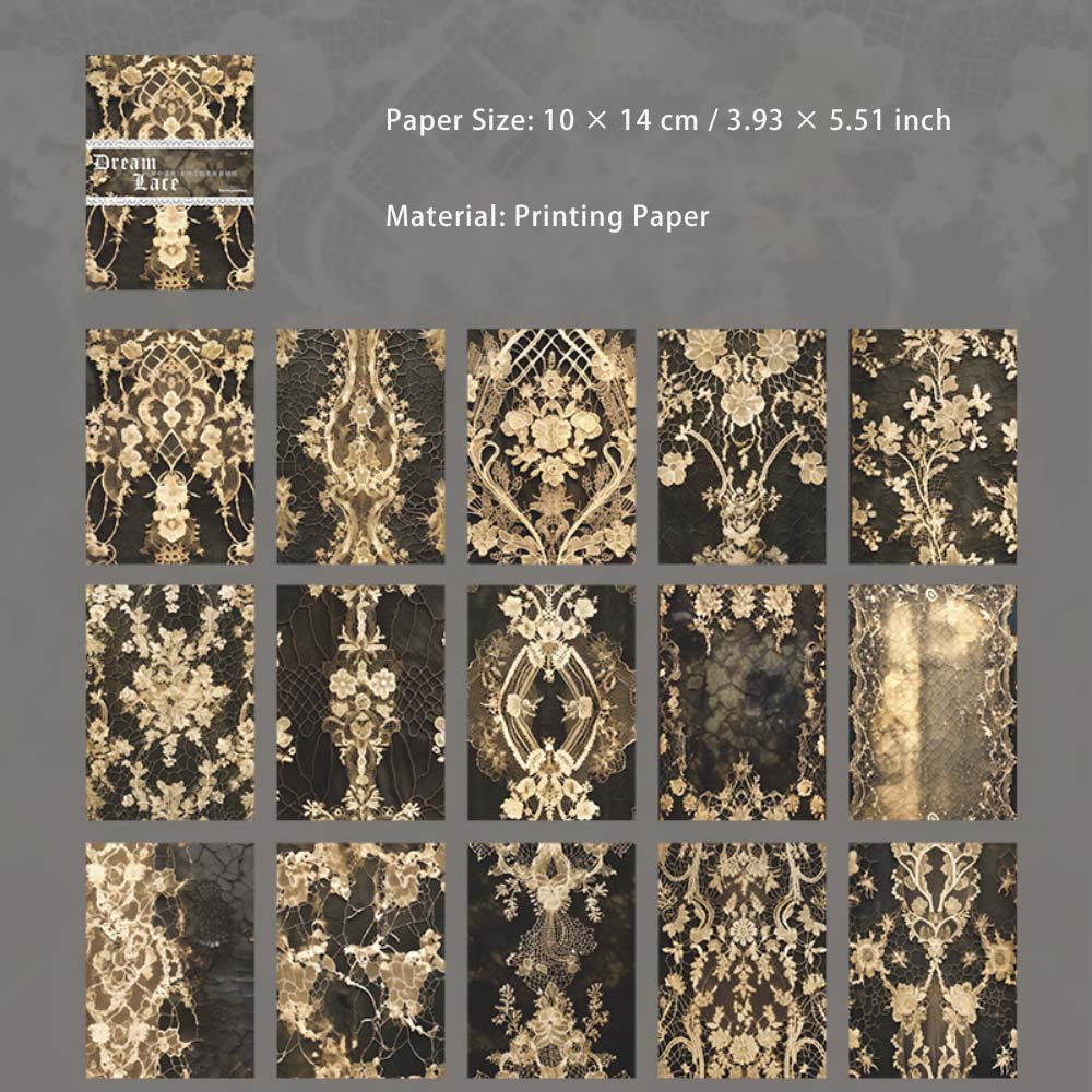 30 Sheets Lace Themed Scrapbook Paper MZLS