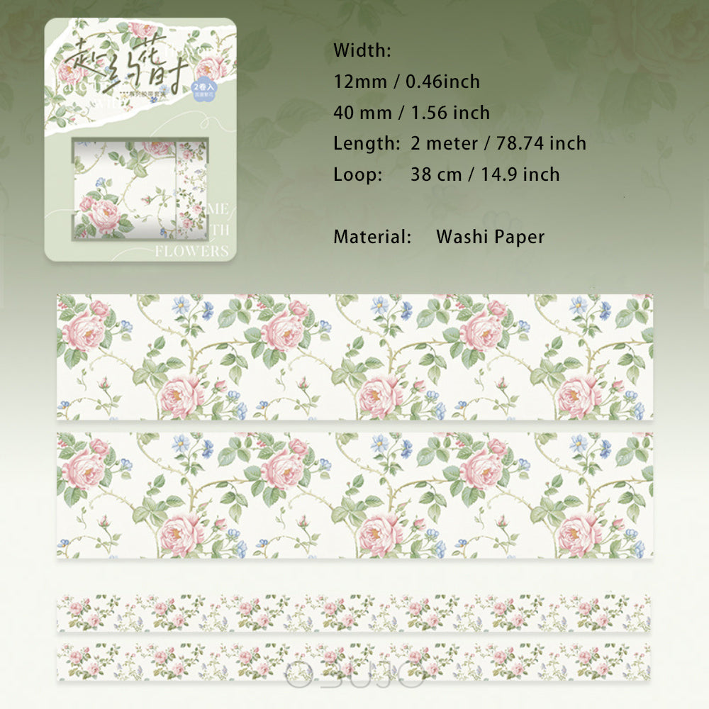 2 Rolls Floral Washi Tape Set FYHS