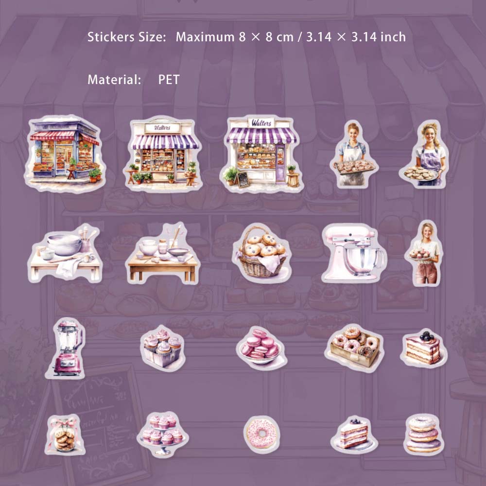 20 Pcs Baking Kitchen PET Stickers HBCF