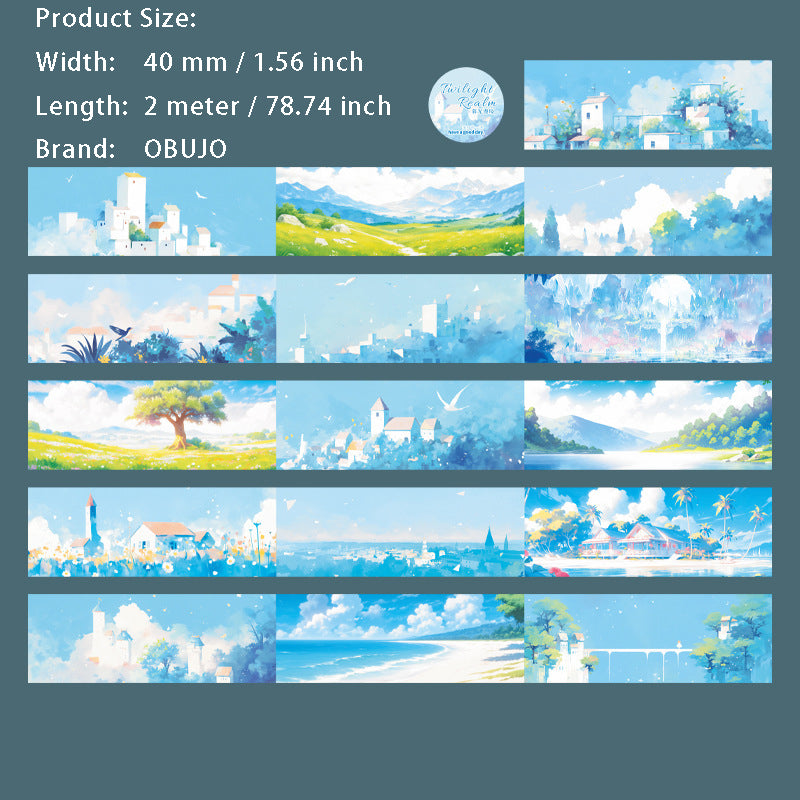 1 Roll Cartoon Landscape Washi Tape MGMJ