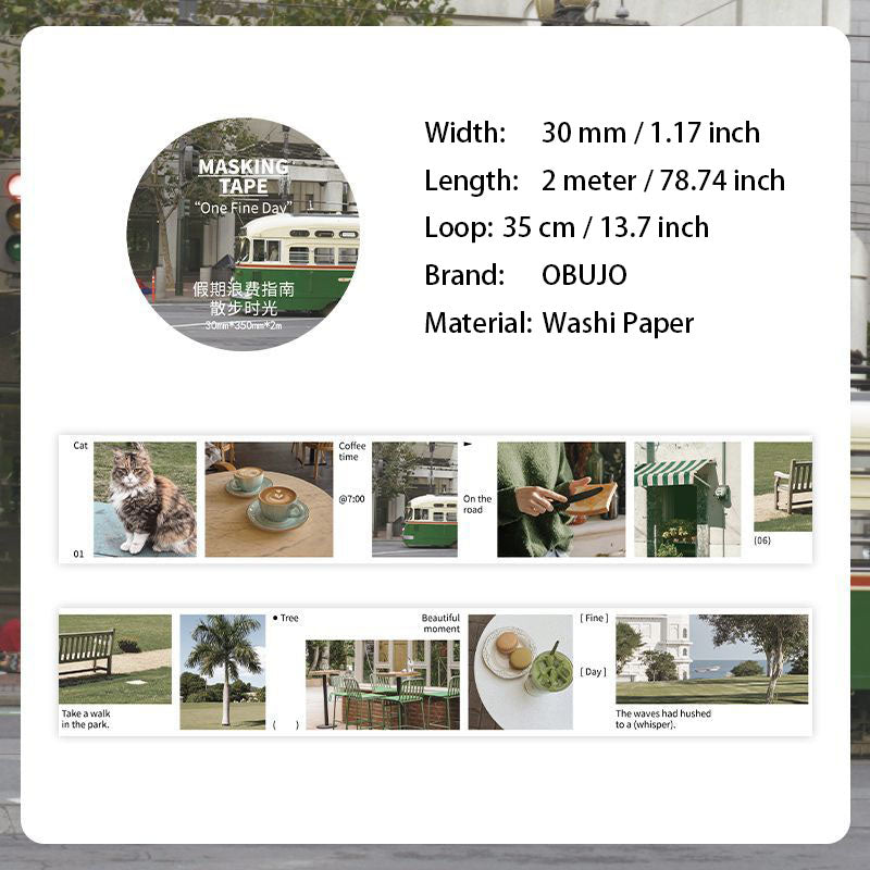 1 Roll Landscape Washi Stickers Tape JQLFZN