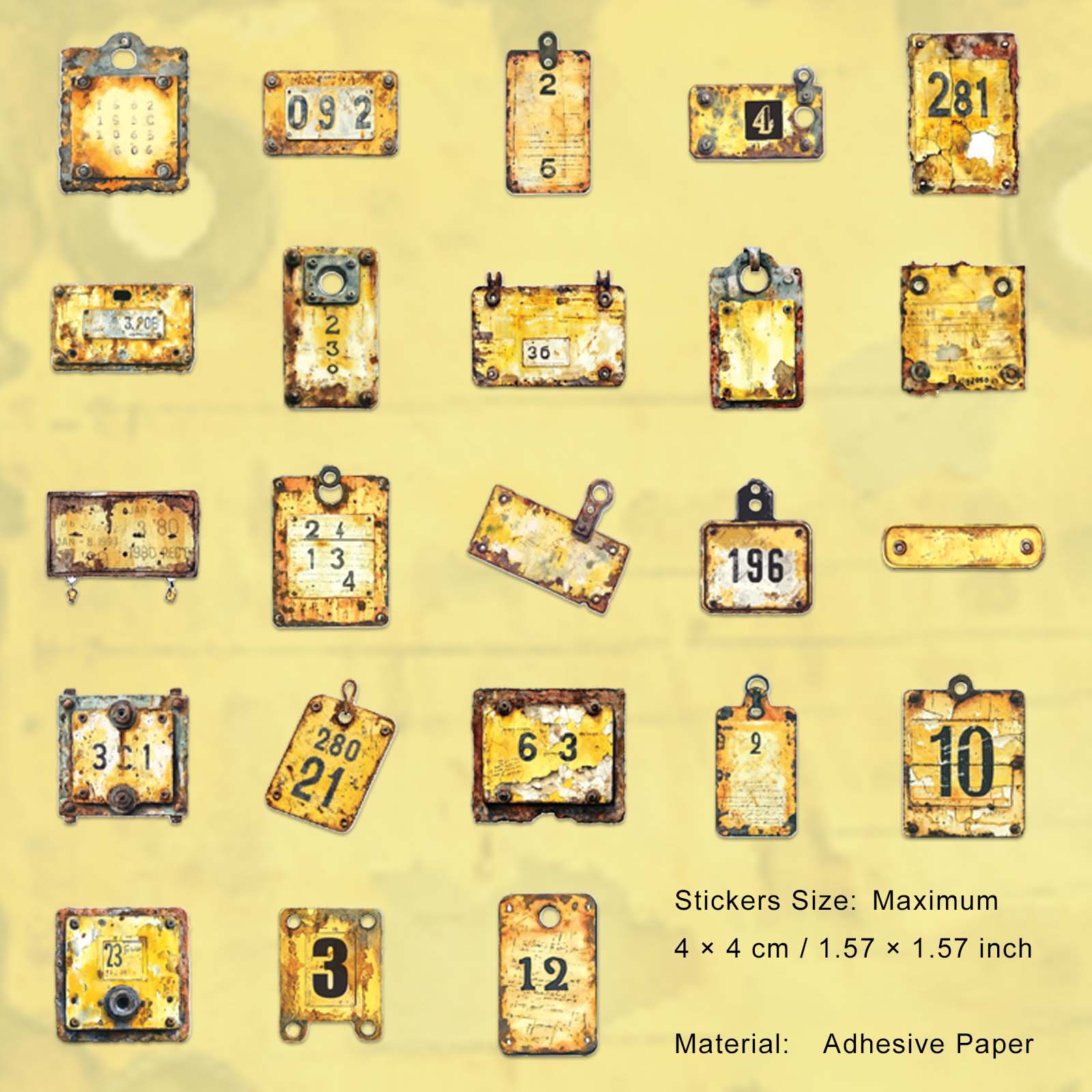 46 Pcs Vintage Lable Stickers JJSMM