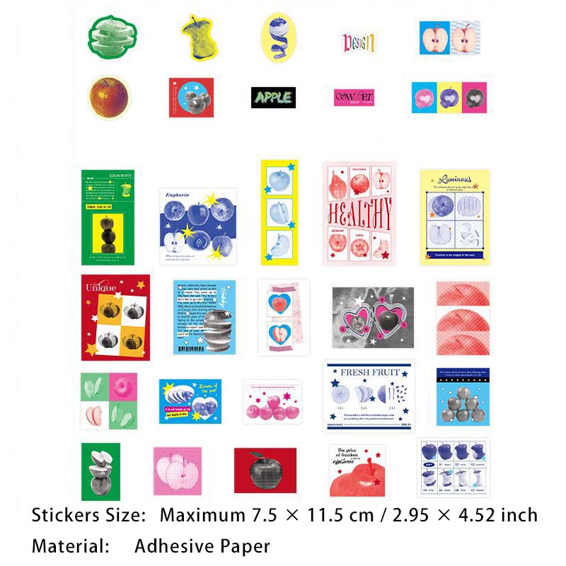 30 Pcs Creative Journal Stickers GTRD