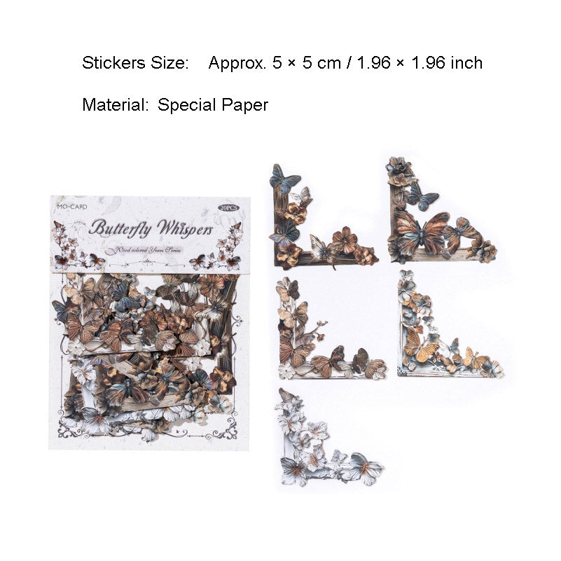 20 Pcs Floral Scrabook Corner Stickers MSSY