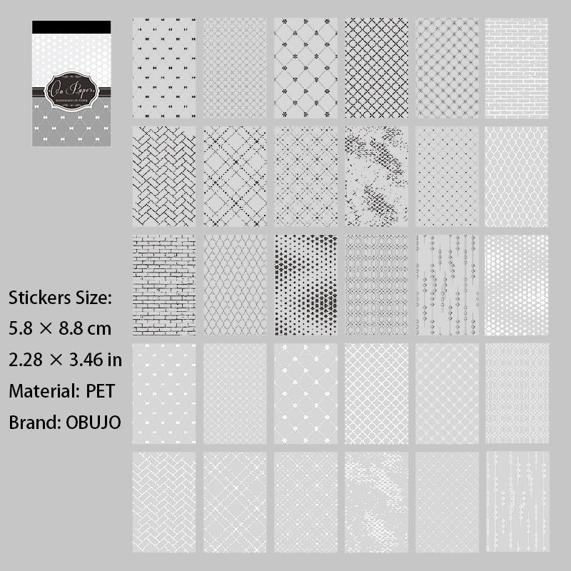 30 Sheets Basic Texture PET Stickers Book CNYWL