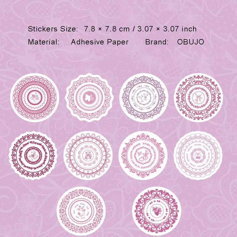 20 Pcs Round Lace Stickers HYLS