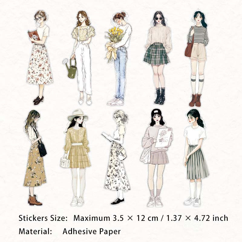 10 Pcs Fashion Girl Stickers SBXQ