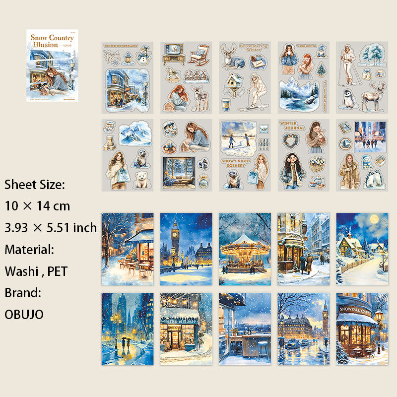 20 Sheets Winter Themed Stickers Book XGHJ