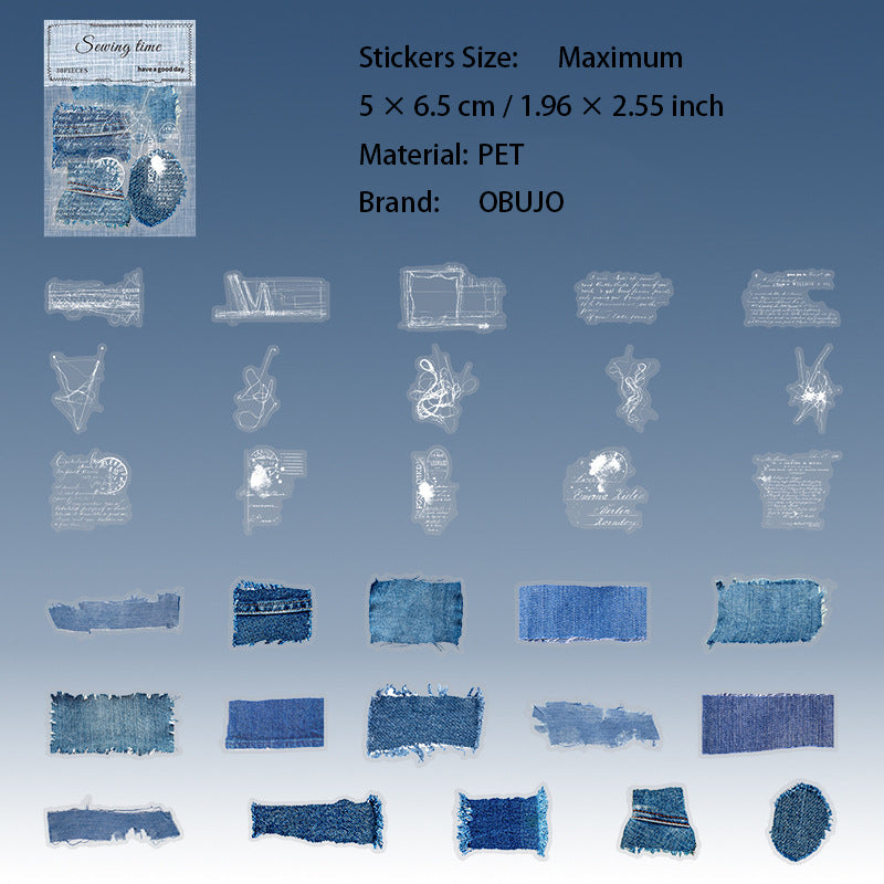 30 Pcs Sewing Theme PEET Stickers FRSG