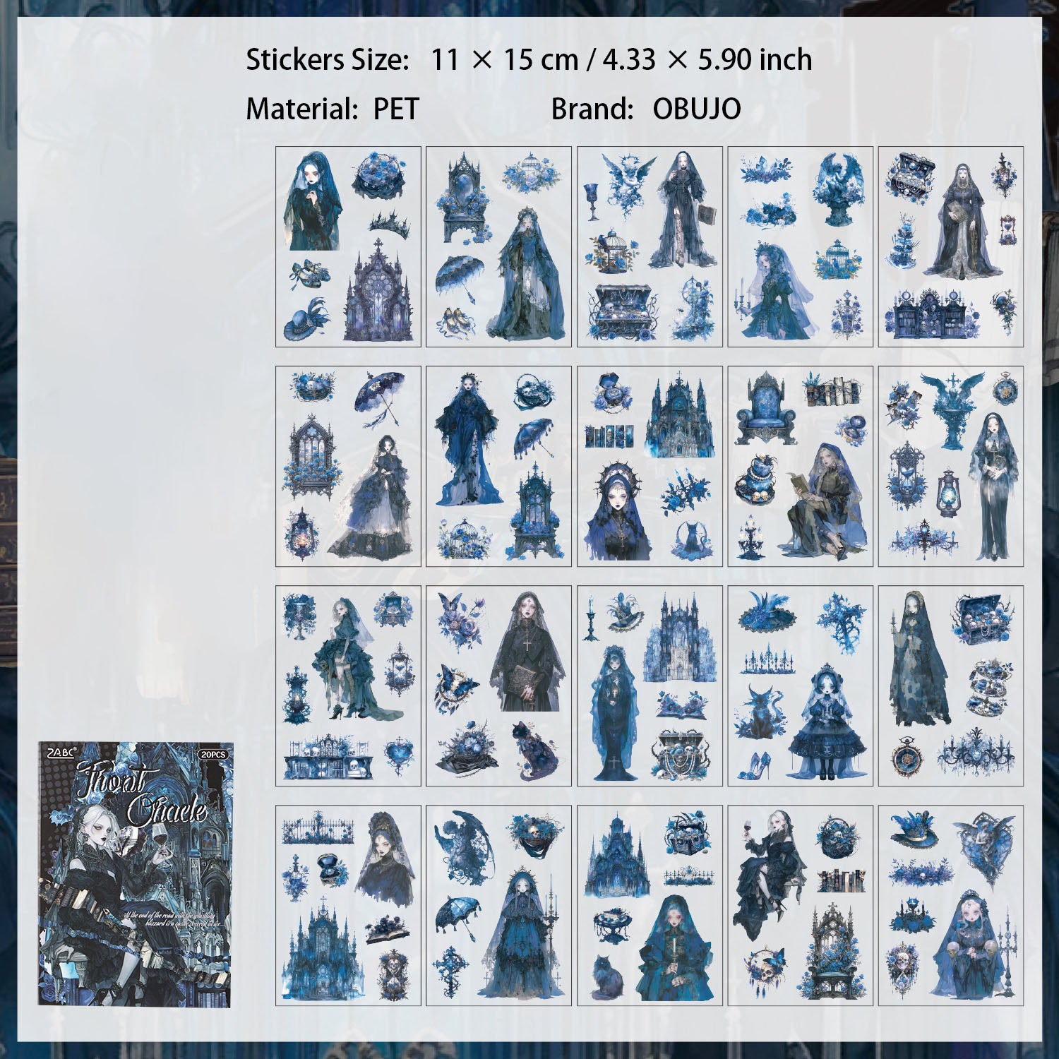 20 Sheets Gothic Stickers Book AYSY