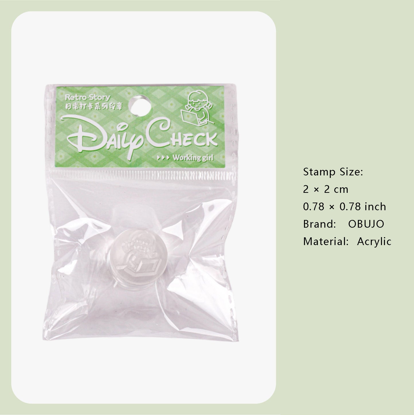 Cute Girl Daily Acrylic Stamp RCDK