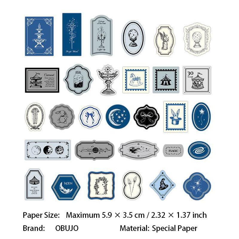 30 Pcs Vintage Label Stickers SJSZ