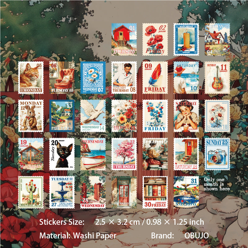 365 Pcs Daily Vintage Journal Stickers 365RZ