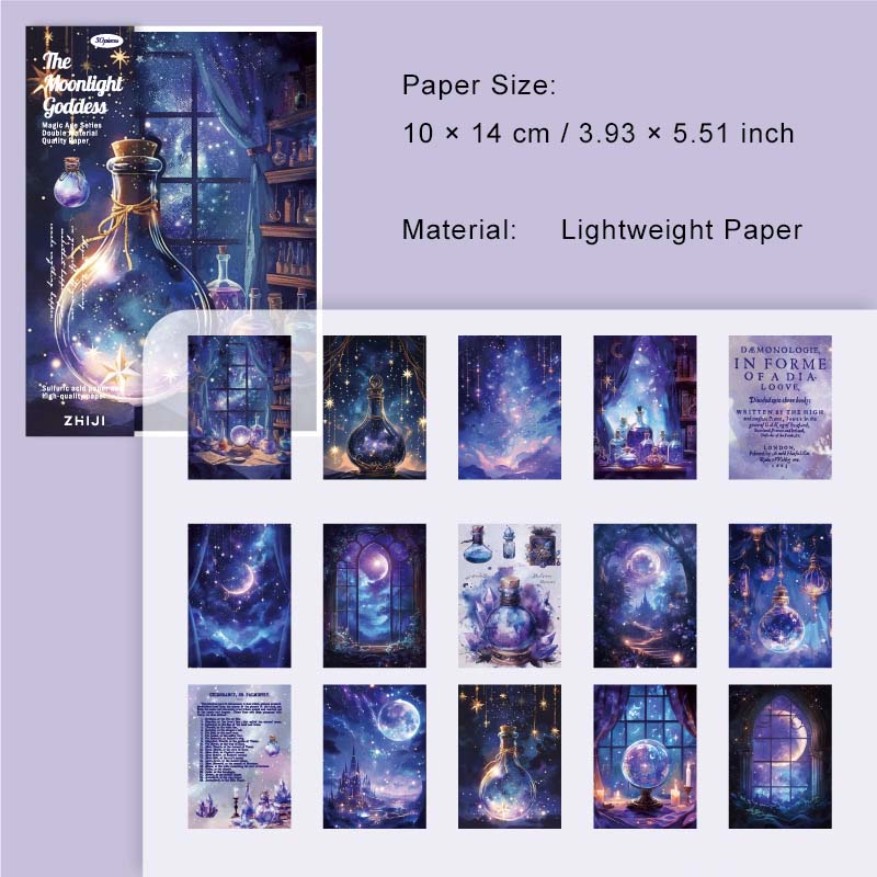 30 Pcs Gothic Magic Scrapbook Paper MFJY