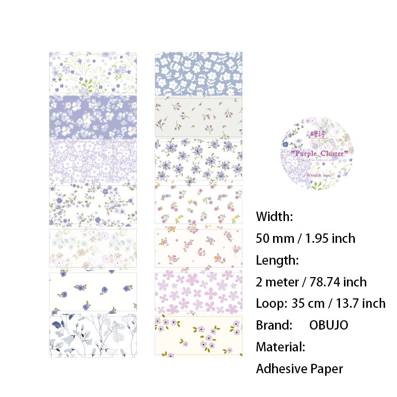 1 Roll Floral Patterned Stickers Tape SHJX