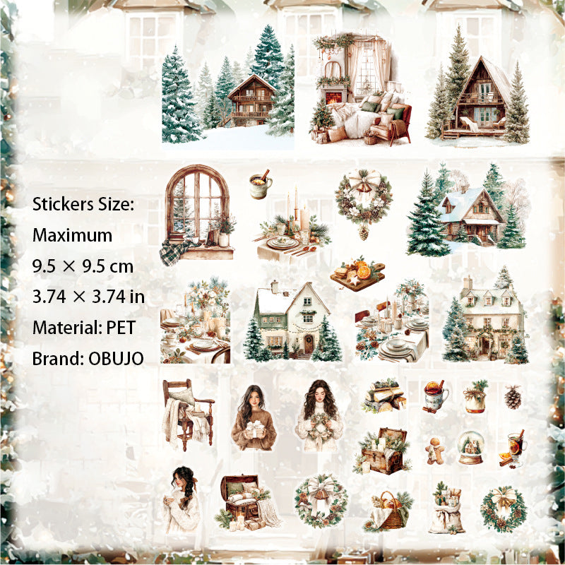 20 Pcs Cozy Winter PET Stickers WNSG