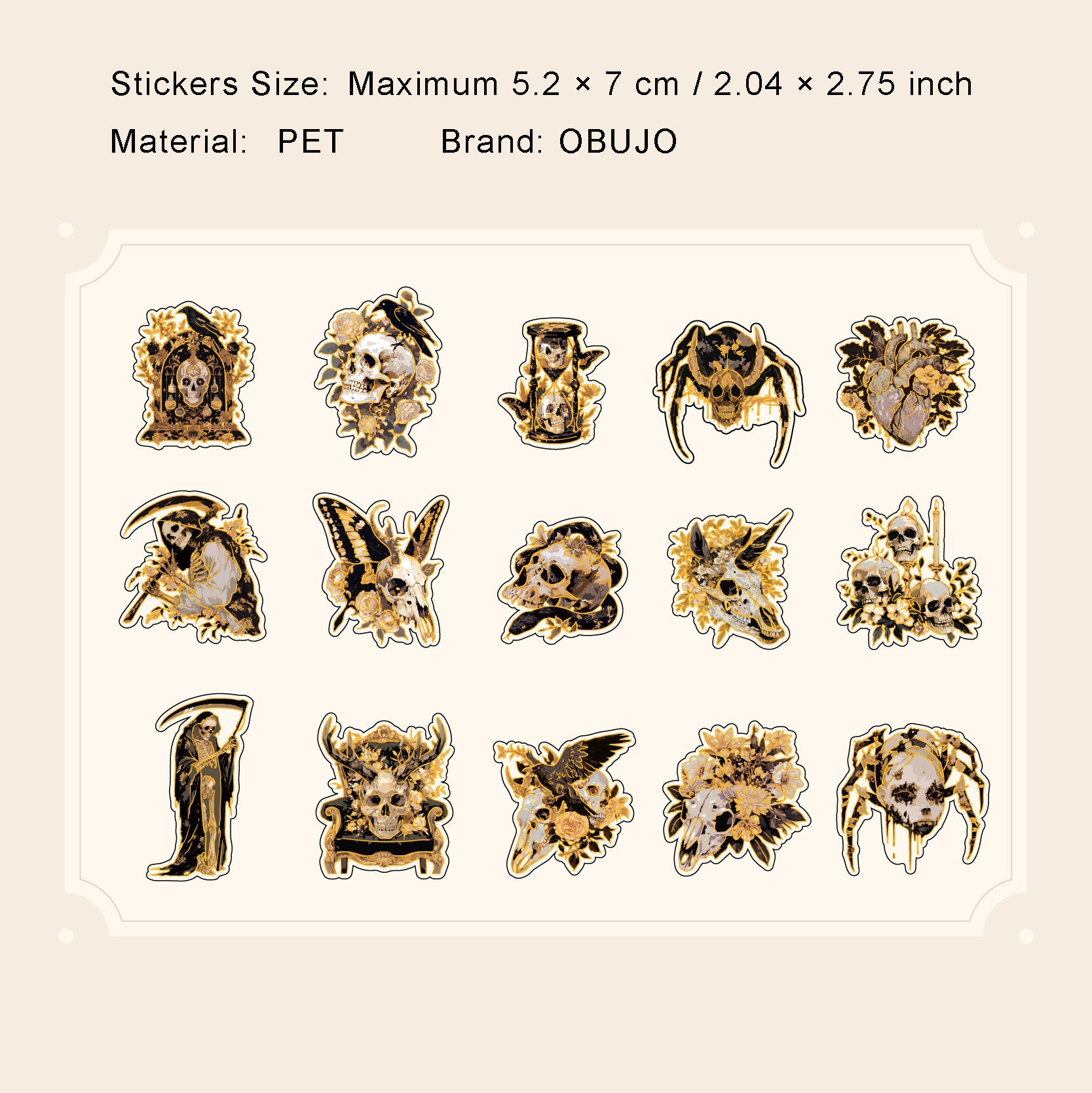 30 Pcs Undead Theme PET Stickers WLXQ