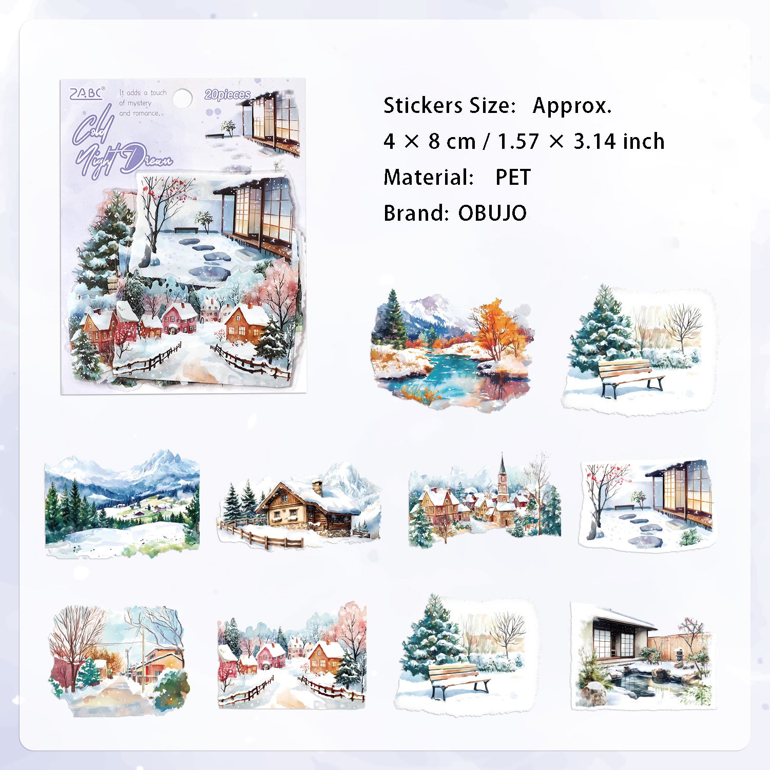 20 Pcs Travel Landscape PET Stickers SJXG