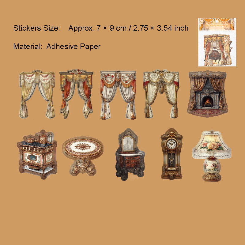 10 Pcs Curtain Furniture Cardstock Stickers ZLHY