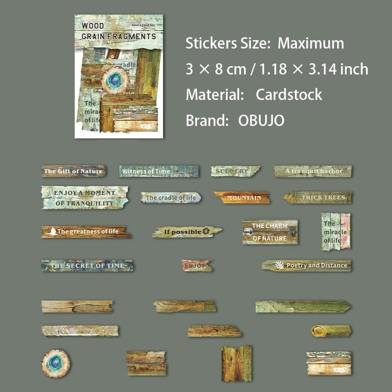 25 Pcs Woolen Words Embossed Stickers MWSY