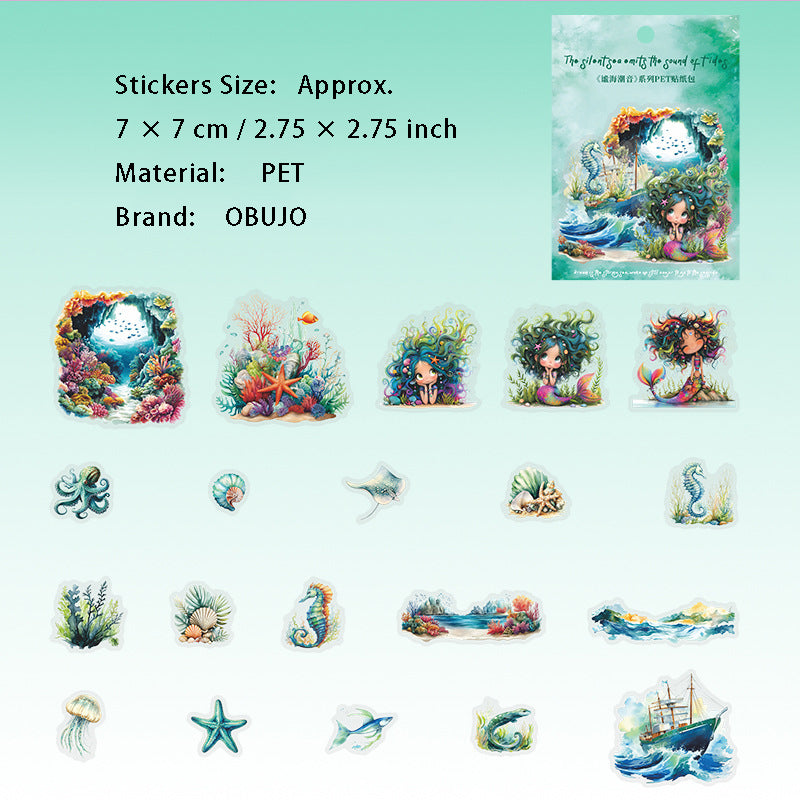 40 Pcs Undersea PET Stickers MHCY