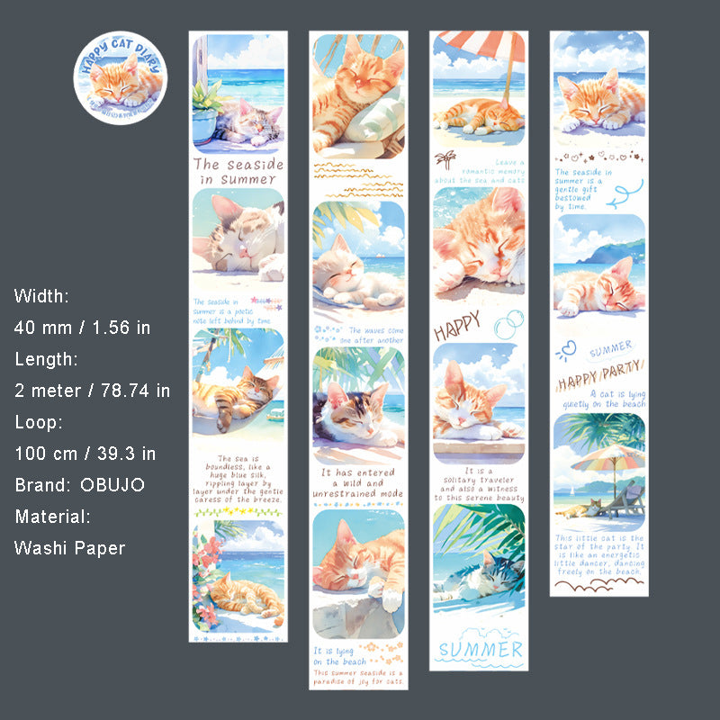 1 Roll Cat Theme Washi Tape KLXM