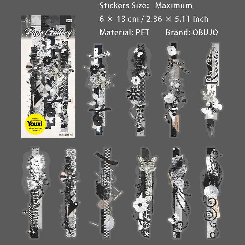 20 Pcs Vintage Collage PET Stickers SYCL