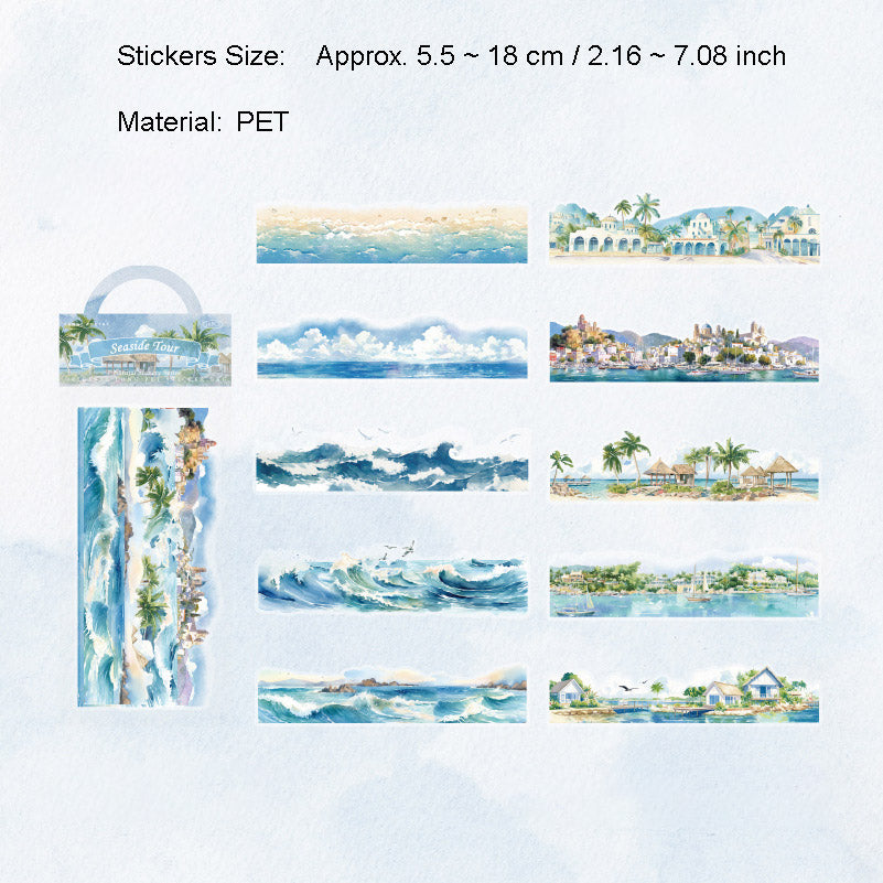 10 Pcs Travel Landscape PET Stickers ZWZRCS