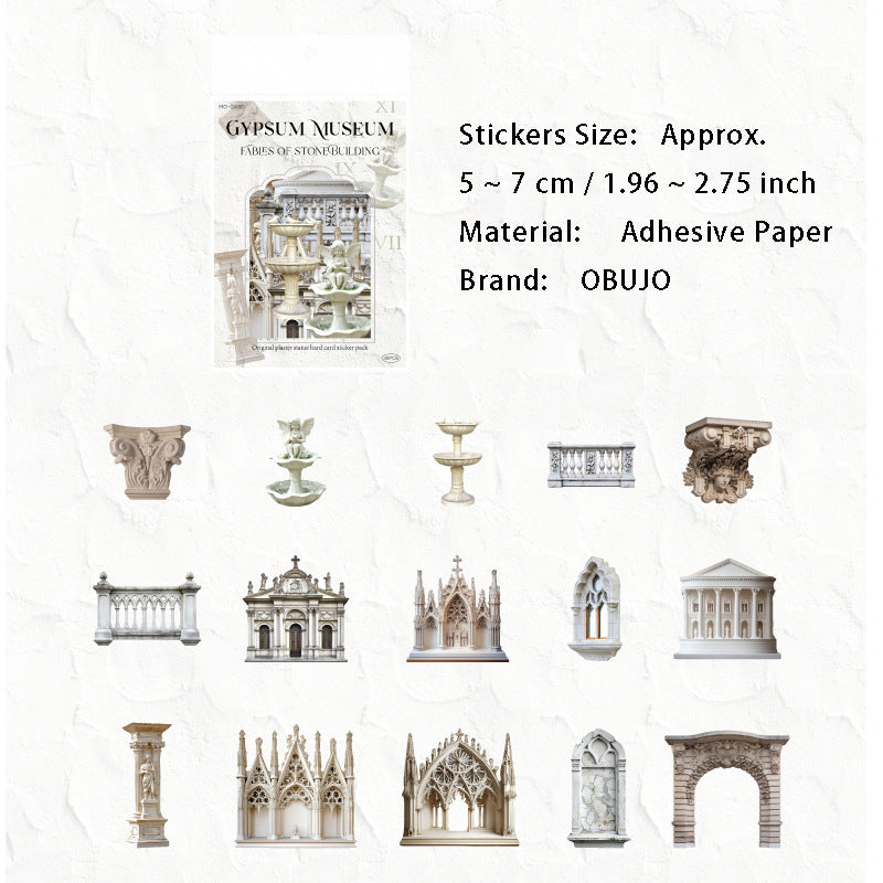 30 Pcs Statue Museum Theme Stickers SGBWG