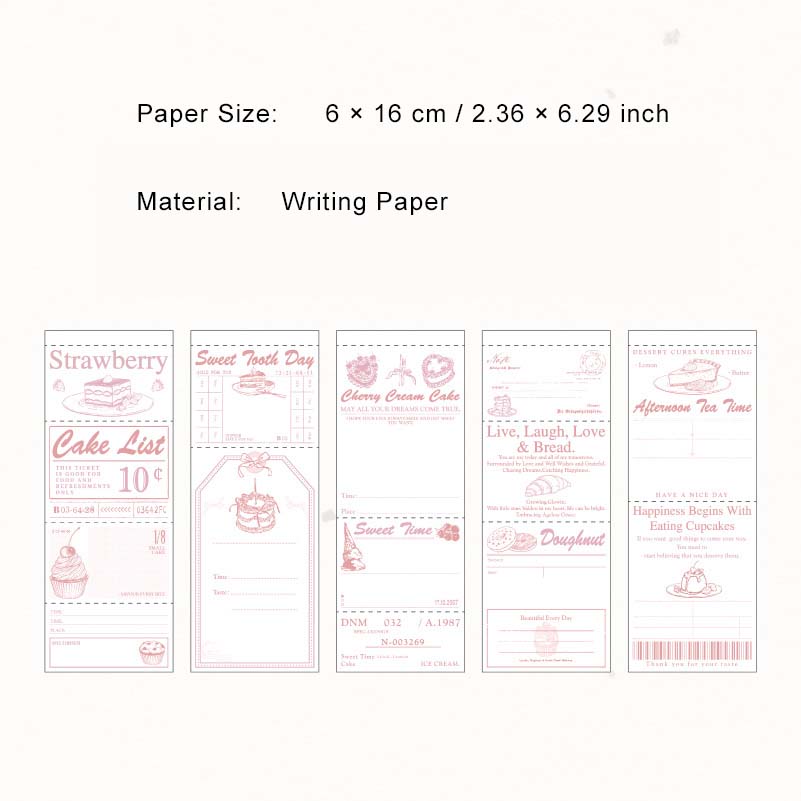 50 Pcs Vintage Ticket Scrapbook Paper LMSH