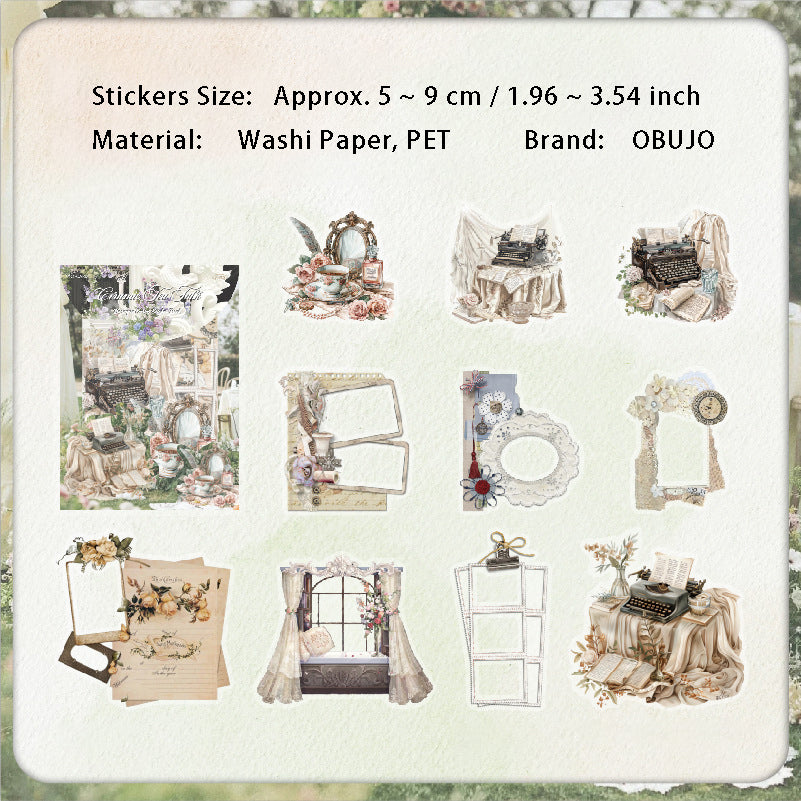 20 Pcs Vintage PET Stickers JFZJ