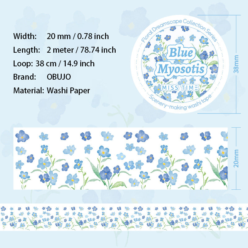 1 Roll Abstract Flowers Washi Tape HYJX