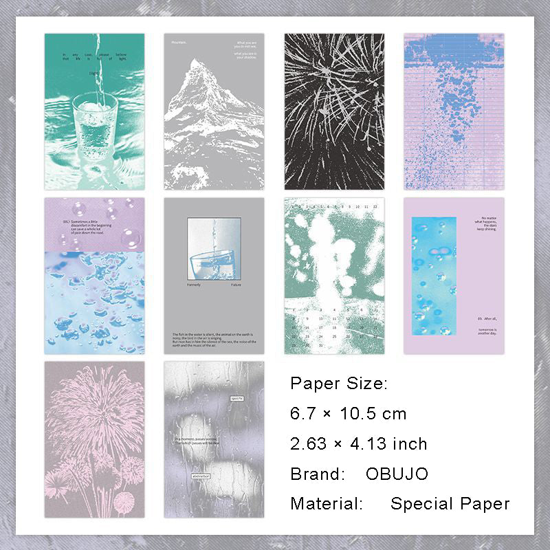 10 Pcs Thermography Theme Scrapbook Paper MRJJ