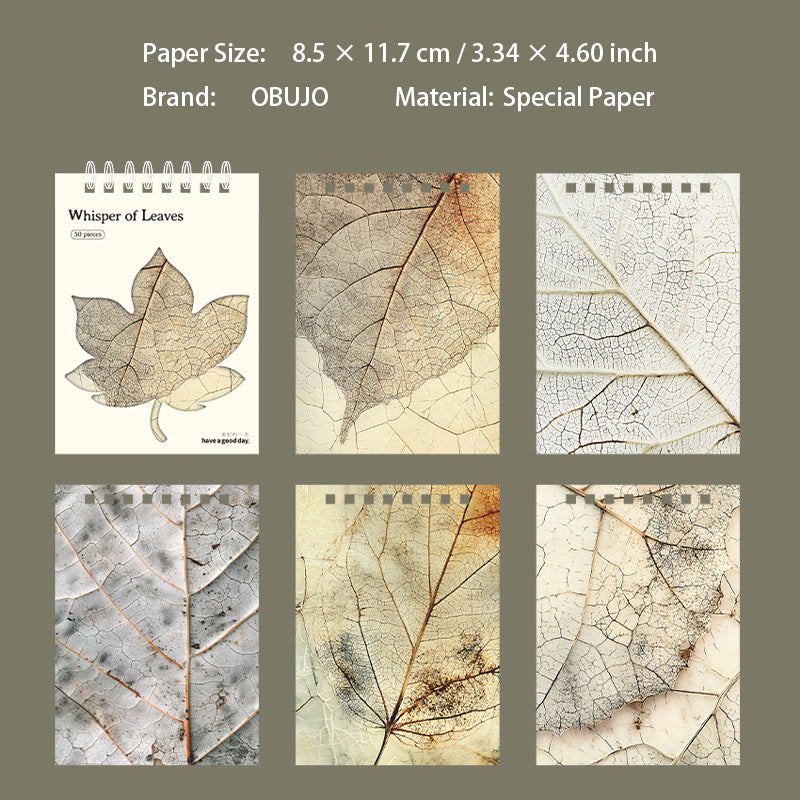 50 Sheets Leaf Veins Journal Paper BYZY