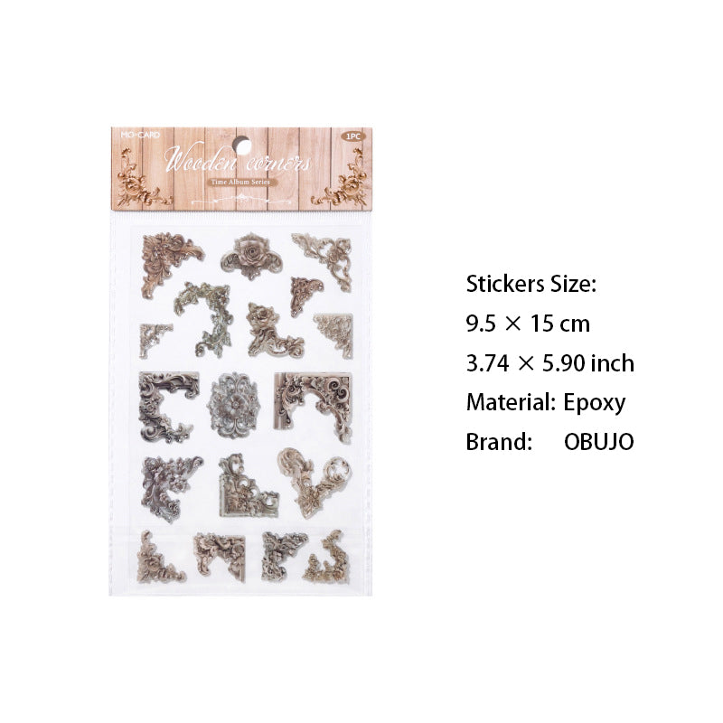 1 Sheet Vintage Epoxy Corner Stickers SGXC