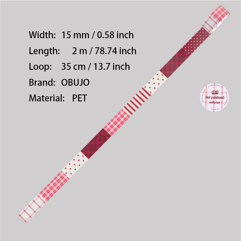 1 Roll Red Themed PET Tape FHXZ