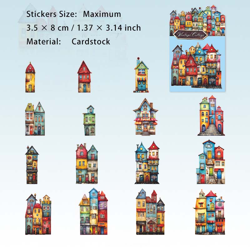15 Pcs Fairy Magic House Cardstock Stickers GGXW
