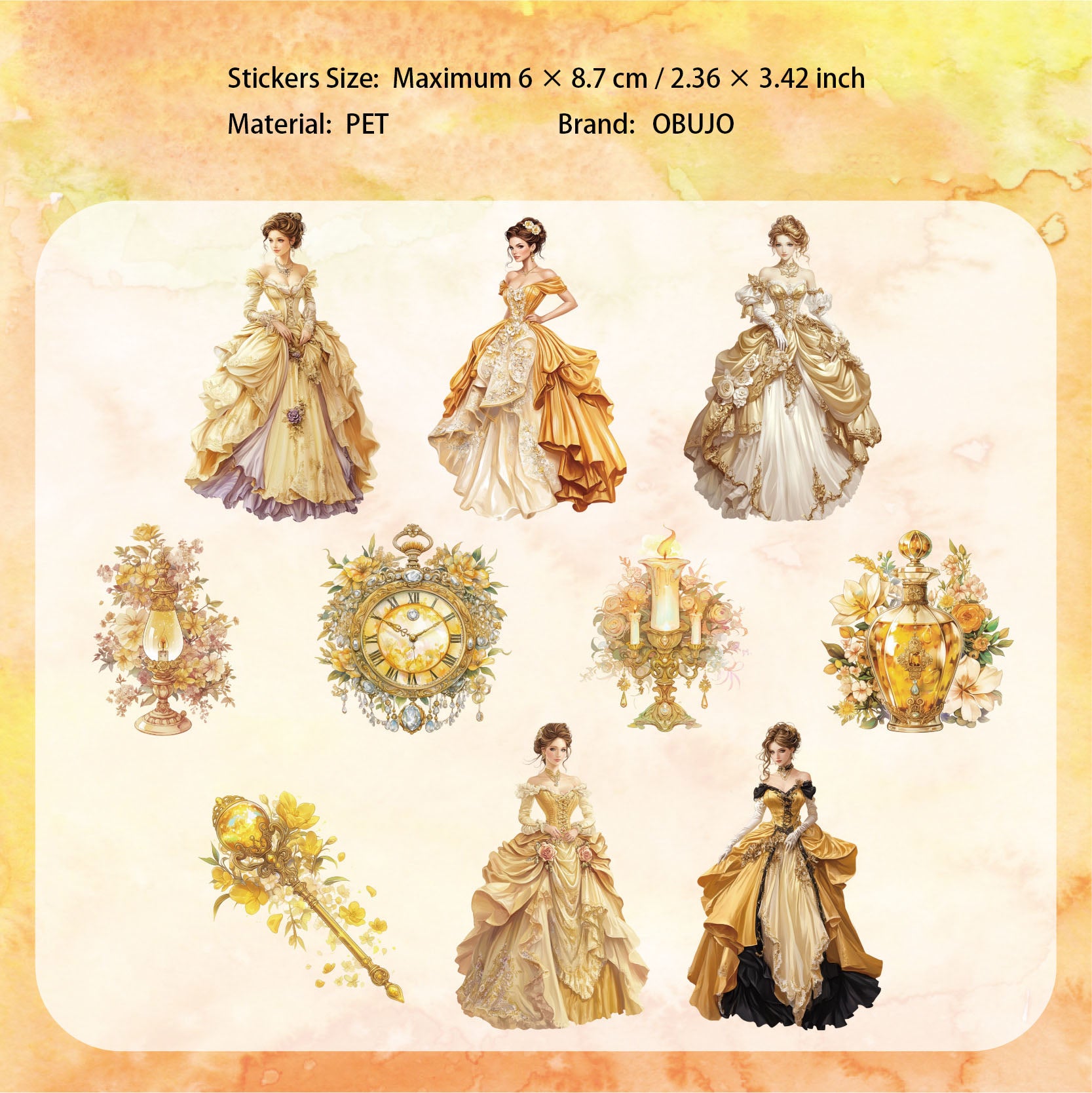 20 Pcs Vintage Lady PET Stickers QMCX