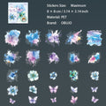 25 Pcs Watercolro Flower Butterfly PET Stickers DMHJ