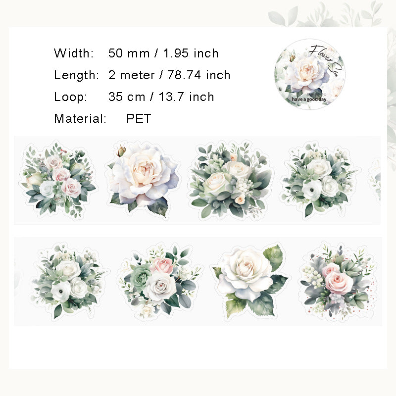 1 Roll PET Flower Stickers Tape YJHH