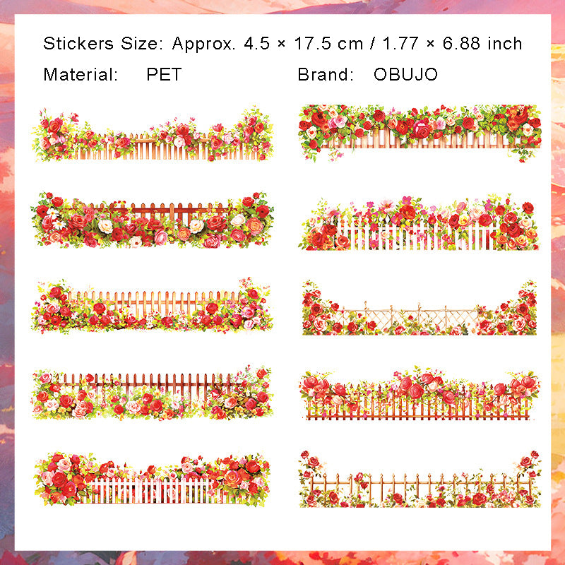 20 Pcs Garden Fence PET Stickers HHQS