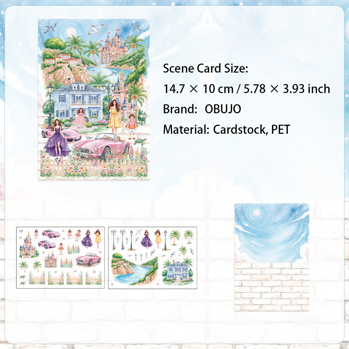 Fantasy Garden Manor Scene DIY Stickers Kit ZXWJ