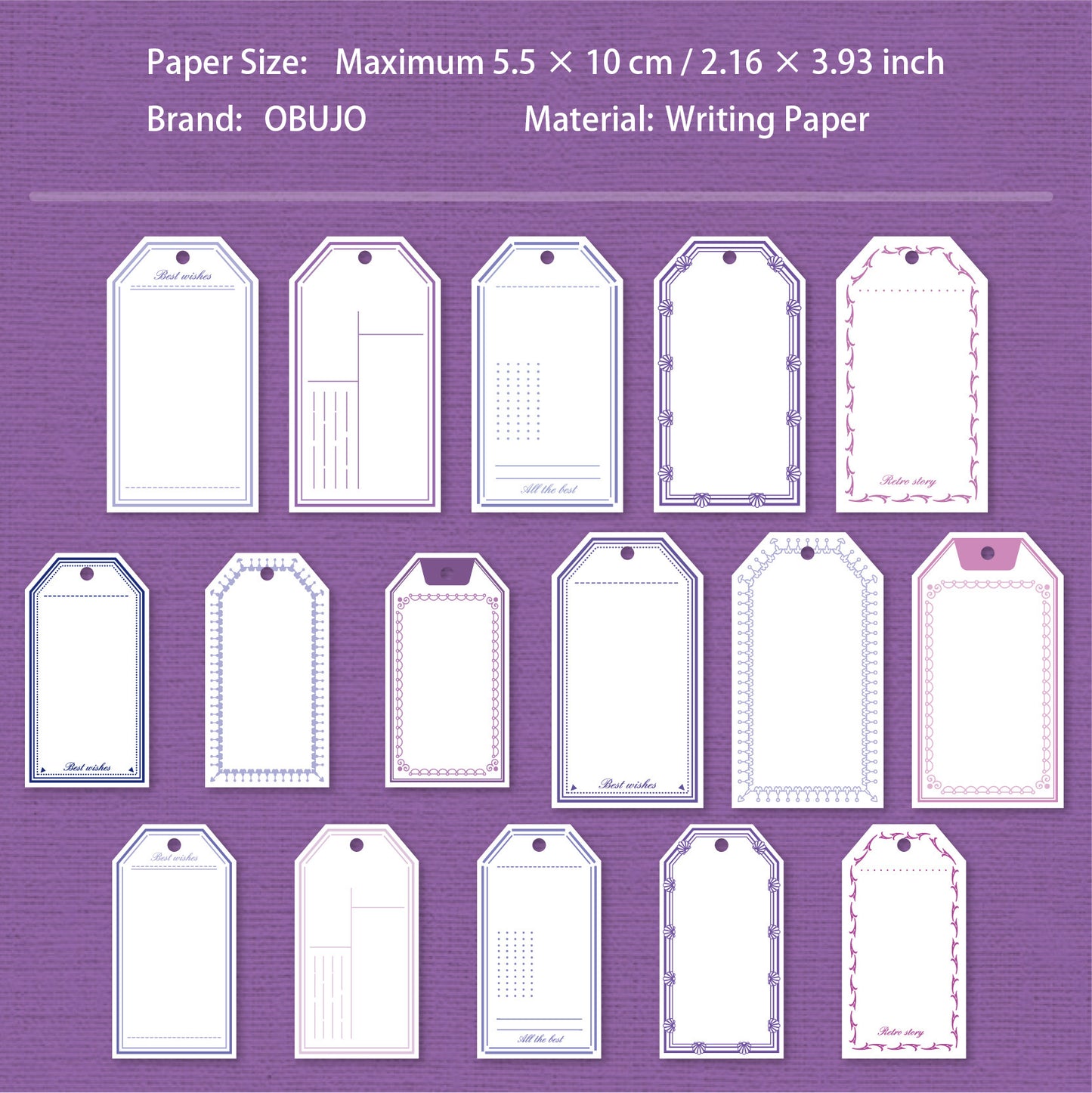 32 Pcs Vintage Notepad Tag BQDP